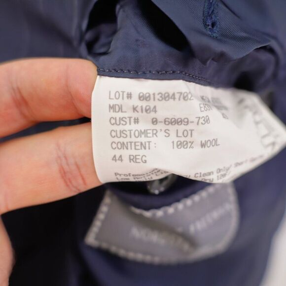 Hickey Freeman Nordstrom‎ Madison Loro Piana Tasmanian Wool Blue Striped 42R - Picture 11 of 16